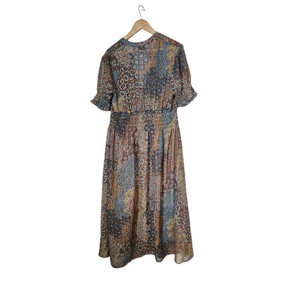 Kate and Lily Woman Short-Sleeve Maxi Dress Size 20W Sheer Top Lined Skirt BOHO - Picture 2 of 7